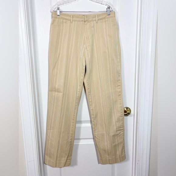 VTG Y2K MICHAEL Michael Kors Striped Chinos, Tan & White, Men’s 32 x 31 - Picture 1 of 11